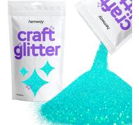 Hemway Craft Glitter Fluorescent UV Neon Blue 100g Ultrafine Glitter for Crafts, Resin, Cosmetic, Nail, Face, Body, Festival, Tumblers, Art, Candle, Crafting