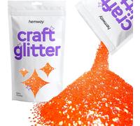Hemway Craft Glitter Fluorescent UV Neon Peach Orange 100g Extra Chunky Glitter for Crafts, Resin, Cosmetic, Nail, Face, Body, Festival, Tumblers, Art, Candle, Crafting