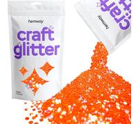 Hemway Craft Glitter Fluorescent UV Neon Peach Orange 100g Super Chunky
