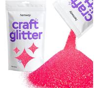 Hemway Craft Glitter Fluorescent UV Neon Pink 100g Microfine Glitter
