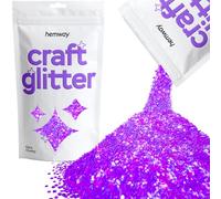 Hemway Craft Glitter Fluorescent UV Neon Purple 100g Extra Chunky Glitter for Crafts, Resin, Cosmetic, Nail, Face, Body, Festival, Tumblers, Art, Candle, Crafting