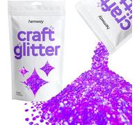 Hemway Craft Glitter Fluorescent UV Neon Purple 100g Super Chunky Glitter for Crafts, Resin, Cosmetic, Nail, Face, Body, Festival, Tumblers, Art, Candle, Crafting