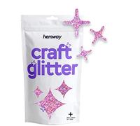 Hemway Craft Glitter Four Point Star Shape, 50g, Pink Holographic | Shaped Glitter for Crafts, Resin, Cosmetic, Nail, Face, Body, Festival, Tumblers, Art, Crafting