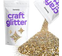 Hemway Craft Glitter - Gold Silver | 100g Fine Metallic Sequin Flakes for Resin & Epoxy Crafts | Supplies for Tumblers, Cards, Jewellery, Candle, Hair, Face, Body & Nail Art