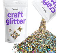 Hemway Craft Glitter Gold Silver Holographic 100g Extra Chunky Glitter for Crafts, Resin, Cosmetic, Nail, Face, Body, Festival, Tumblers, Art, Candle, Crafting