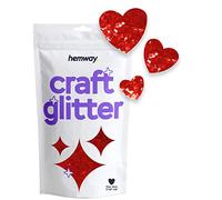 Hemway Craft Glitter - Heart Shaped 50g Red | Metallic Sequin for Resin & Epoxy Crafts | Supplies for Tumblers, Cards, Jewellery, Candle, Hair, Face, Body & Nail Art