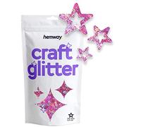 Hemway Craft Glitter Hollow Star Shape, 50g, Pink Holographic | Shaped Glitter for Crafts, Resin, Cosmetic, Nail, Face, Body, Festival, Tumblers, Art, Crafting