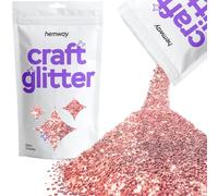 Hemway Craft Glitter - Light Rose Gold | 100g Extra Chunky Metallic Sequin Flakes for Resin & Epoxy Crafts | Supplies for Tumblers, Cards, Jewellery, Candle, Hair, Face, Body & Nail Art
