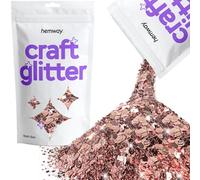 Hemway Craft Glitter Light Rose Gold 100g Multi Size Glitter