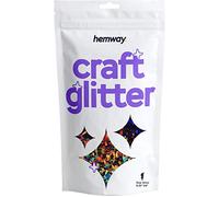 Hemway Craft Glitter - Lightning Flash Shaped 50g Black Holographic | Metallic Sequin for Resin & Epoxy Crafts | Supplies for Tumblers, Cards, Jewellery, Candle, Hair, Face, Body & Nail Art
