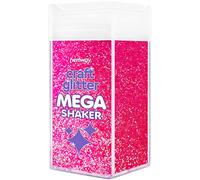Hemway Craft Glitter Mega Shaker - Fluorescent Pink | 425g Fine Metallic Flakes for Resin & Epoxy Crafts | Supplies for Tumblers, Cards, Jewellery, Candle, Hair, Face, Body & Nail Art Decoration