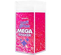 Hemway Craft Glitter Mega Shaker - Fluorescent Pink | Chunky Metallic Flakes for Resin & Epoxy Crafts | Supplies for Tumblers, Cards, Jewellery, Candle, Hair, Face, Body & Nail Art Decoration | 425g