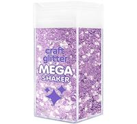Hemway Craft Glitter Mega Shaker - Lavender Purple | Super Chunky Metallic Flakes for Resin & Epoxy Crafts | Supplies for Tumblers, Cards, Jewellery, Candle, Hair, Face, Body & Nail Art | 360g