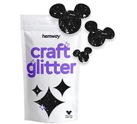 Hemway Craft Glitter - Mickey Mouse Shaped 50g Black | Metallic Sequin for Resin & Epoxy Crafts | Supplies for Tumblers, Cards, Jewellery, Candle, Hair, Face, Body & Nail Art