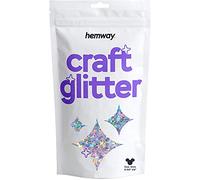 Hemway Craft Glitter - Mickey Mouse Shaped 50g Silver Holographic | Metallic Sequin for Resin & Epoxy Crafts | Supplies for Tumblers, Cards, Jewellery, Candle, Hair, Face, Body & Nail Art