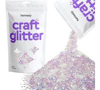Hemway Craft Glitter Mother of Pearl Iridescent 100g Extra Chunky Glitter for Crafts, Resin, Cosmetic, Nail, Face, Body, Festival, Tumblers, Art, Candle, Crafting