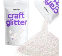 Hemway Craft Glitter - Mother of Pearl Iridescent | 100g Fine Metallic Sequin Flakes for Resin & Epoxy Crafts | Supplies for Tumblers, Cards, Jewellery, Candle, Hair, Face, Body & Nail Art