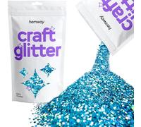Hemway Craft Glitter Ocean Blue Holographic 100g Extra Chunky Glitter for Crafts, Resin, Cosmetic, Nail, Face, Body, Festival, Tumblers, Art, Candle, Crafting