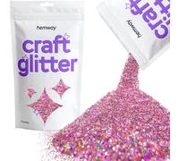 Hemway Craft Glitter Pink Holographic 100g Chunky Glitter for Crafts, Resin, Cosmetic, Nail, Face, Body, Festival, Tumblers, Art, Candle, Crafting