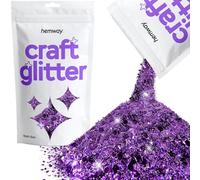 Hemway Craft Glitter - Purple | 100g Multi Size Metallic Sequin Flakes for Halloween Resin & Epoxy Crafts | Supplies for Autumn Décor, Bunting, Nails, Candle, Face & Mask Decorating