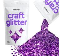 Hemway Craft Glitter - Purple | 100g Super Chunky Metallic Sequin Flakes for Halloween Resin & Epoxy Crafts | Supplies for Autumn Décor, Bunting, Nails, Candle, Face & Mask Decorating