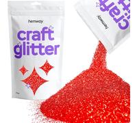 Hemway Craft Glitter - Red | 100g Fine Metallic Sequin Flakes for Halloween Resin & Epoxy Crafts | Supplies for Autumn Décor, Bunting, Nails, Candle, Face & Mask Decorating