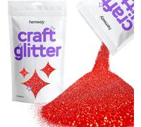 Hemway Craft Glitter - Red | 100g Ultrafine Metallic Sequin Flakes for Resin & Epoxy Crafts | Supplies for Tumblers, Cards, Jewellery, Candle, Hair, Face, Body & Nail Art