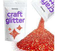 Hemway Craft Glitter Red Holographic 100g Fine Glitter for Crafts, Resin, Cosmetic, Nail, Face, Body, Festival, Tumblers, Art, Candle, Crafting
