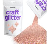 Hemway Craft Glitter Rose Gold Holographic 100g Microfine Glitter for Crafts, Resin, Cosmetic, Nail, Face, Body, Festival, Tumblers, Art, Candle, Crafting