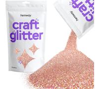 Hemway Craft Glitter - Rose Gold Holographic | 100g Ultrafine Metallic Sequin Flakes for Resin & Epoxy Crafts | Supplies for Tumblers, Cards, Jewellery, Candle, Hair, Face, Body & Nail Art