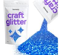 Hemway Craft Glitter Sapphire Blue 100g Fine Glitter for Crafts, Resin, Cosmetic, Nail, Face, Body, Festival, Tumblers, Art, Candle, Crafting