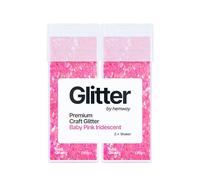 Hemway Craft Glitter Shaker Baby Pink 130g x2 Pack Extra Chunky | for Resin & Epoxy Crafts, Christmas Art Supplies, Nail, Body, Face, Eye, Festival, Crafting, Slime, Sparkle