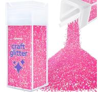 Hemway Craft Glitter Shaker Baby Pink Iridescent 130g Fine | for Resin & Epoxy Crafts, Christmas Art Supplies, Nail, Body, Face, Eye, Festival, Crafting, Slime, Sparkle