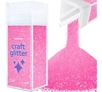 Hemway Craft Glitter Shaker Baby Pink Iridescent 130g Microfine | for Resin & Epoxy Crafts, Christmas Art Supplies, Nail, Body, Face, Eye, Festival, Crafting, Slime, Sparkle