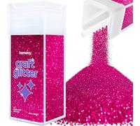 Hemway Craft Glitter Shaker Dark Rose Pink 130g Microfine | for Resin & Epoxy Crafts, Christmas Art Supplies, Nail, Body, Face, Eye, Festival, Crafting, Slime, Sparkle