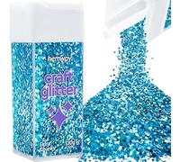 Hemway Craft Glitter Shaker Ocean Blue Holographic 130g Extra Chunky