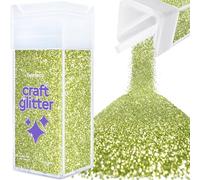 Hemway Craft Glitter Shaker Olive Green 130g Ultrafine | for Resin & Epoxy Crafts, Christmas Art Supplies, Nail, Body, Face, Eye, Festival, Crafting, Slime, Sparkle