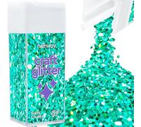 Hemway Craft Glitter Shaker Turquoise Blue Holographic 110g Super Chunky