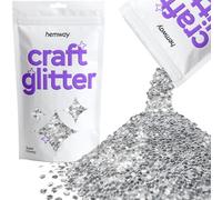 Hemway Craft Glitter Silver 100g Super Chunky Glitter for Crafts, Resin, Cosmetic, Nail, Face, Body, Festival, Tumblers, Art, Candle, Crafting