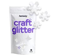 Hemway Craft Glitter Snowflake Shape, 50g, White Iridescent | Shaped Glitter for Crafts, Resin, Cosmetic, Nail, Face, Body, Festival, Tumblers, Art, Crafting