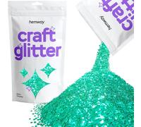 Hemway Craft Glitter - Turquoise Blue | 100g Extra Chunky Metallic Sequin Flakes for Resin & Epoxy Crafts | Supplies for Tumblers, Cards, Jewellery, Candle, Hair, Face, Body & Nail Art