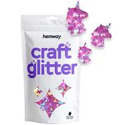 Hemway Craft Glitter - Unicorn Shaped Pink Holographic | Metallic Sequin for Resin & Epoxy Crafts | Supplies for Tumblers, Cards, Jewellery, Candle, Hair, Face, Body & Nail Art | 50 g