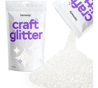 Hemway Craft Glitter White Iridescent 100g Chunky Glitter for Crafts, Resin, Cosmetic, Nail, Face, Body, Festival, Tumblers, Art, Candle, Crafting