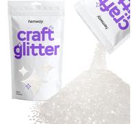 Hemway Craft Glitter - White Iridescent | 100g Extra Chunky Metallic Sequin Flakes for Resin & Epoxy Crafts | Supplies for Tumblers, Cards, Jewellery, Candle, Hair, Face, Body & Nail Art