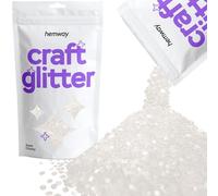 Hemway Craft Glitter - White Iridescent | 100g Super Chunky Metallic Sequin Flakes for Resin & Epoxy Crafts | Supplies for Tumblers, Cards, Jewellery, Candle, Hair, Face, Body & Nail Art