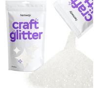 Hemway Craft Glitter White Iridescent 100g Ultrafine Glitter for Crafts, Resin, Cosmetic, Nail, Face, Body, Festival, Tumblers, Art, Candle, Crafting