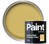 Hemway Custard Yellow Paint 2.5 L, Indoor Matt Finish, One Coat, Wall Paint, Acrylic & Water-Based Emulsion, Quick Dry & High Coverage for the Kitchen, Bathroom & Bedroom Walls & Ceiling