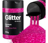 Hemway Dark Rose Pink Glitter Shaker, 200g Fine Glitter for Crafts Metallic Flake Sequins for Resin & Epoxy Crafts for Decorating, Halloween, Christmas, Nail, Face, Art