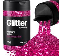 Hemway Dark Rose Pink Glitter Shaker, 200g Super Chunky Glitter for Crafts | for Resin & Epoxy Crafts for Decorating, Halloween, Christmas, Nail, Face, Art