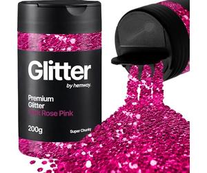Hemway Dark Rose Pink Glitter Shaker, 200g Super Chunky Glitter for Crafts | for Resin & Epoxy Crafts for Decorating, Halloween, Christmas, Nail, Face, Art